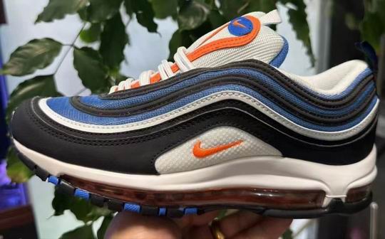 Wholesale Nike Air Max 97 Black Blue Orange Men's Women's Running Shoes-017